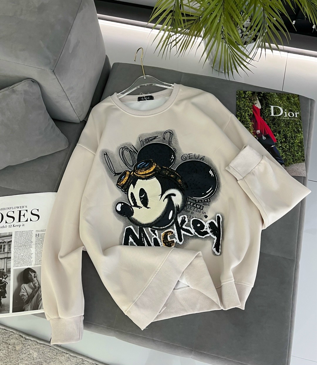 розовый свитшот,женский свитшот,модная толстовка,cвитшот для девочки,розовый свитшот с микки маусом