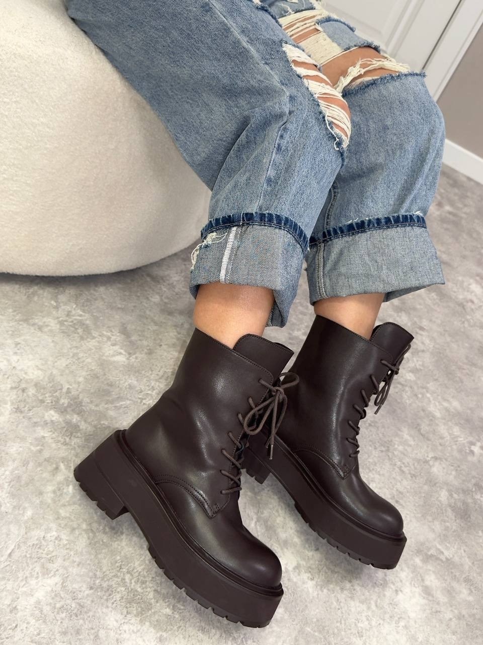 ,ботинки,коричневые женские ботинки fox shoes,ботинки женские,ботинки на платформе