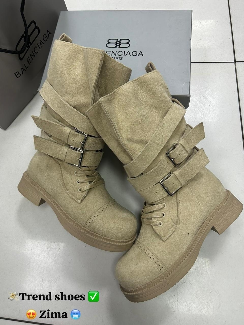 женские ботинки,, женская,ботинки осенние с натуральным мехом balenciaga,зимние женские ботинки