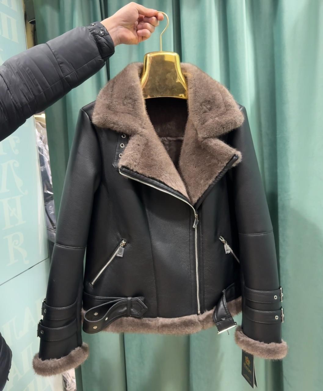 aftf basic дубленка черная авиатор,дубленка авиатор,дубленка женская авиатор,дубленка из эко меха женская авиатор,дубленка женская пилот авиатор