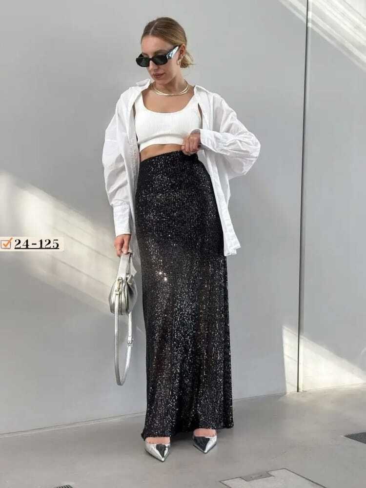юбка макси с пайетками,юбка женская с пайетками,юбка с пайетками,костюм с юбкой макси,юбка женская серая