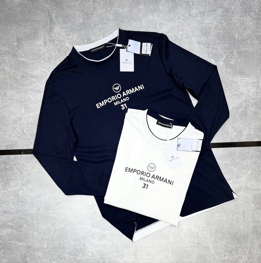 мужская кофта,лонгслив emporio armani синий,мужские свитшоты,лонгслив,комплект свитшот