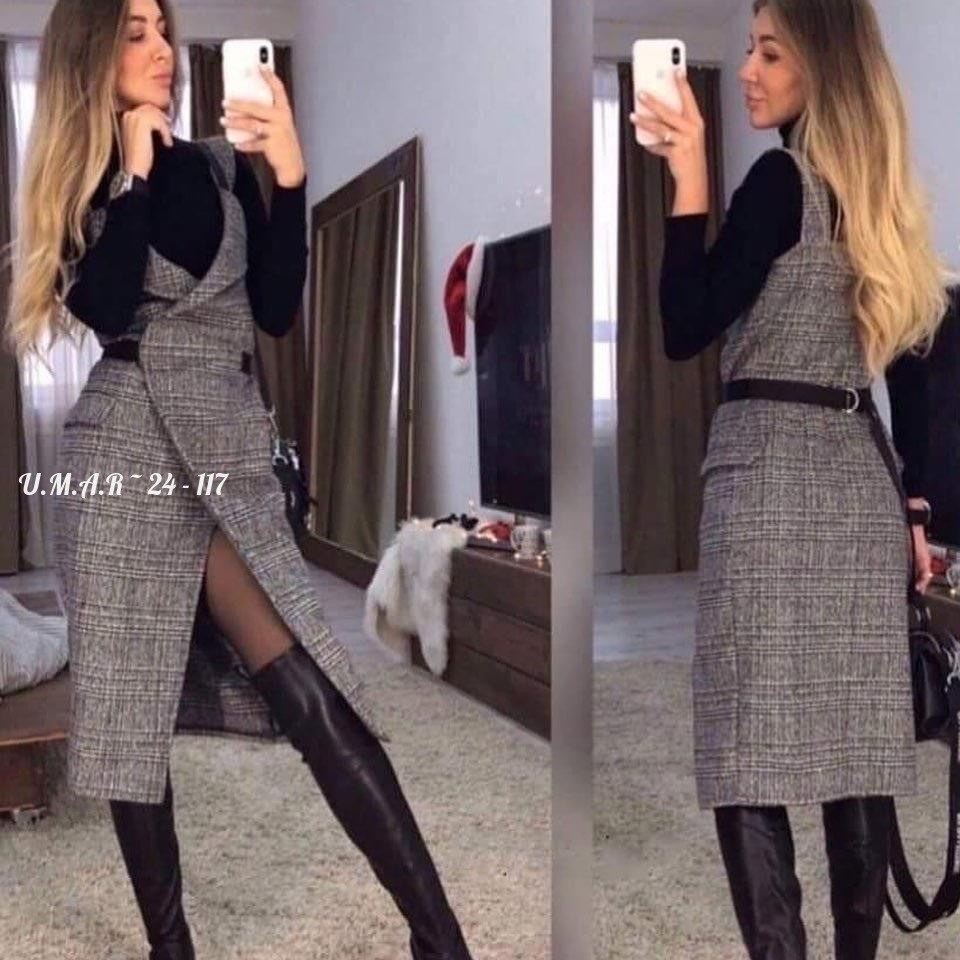 теплый сарафан,стильные наряды,сарафан из кашемира,сарафан женский платье,теплый сарафан офисный