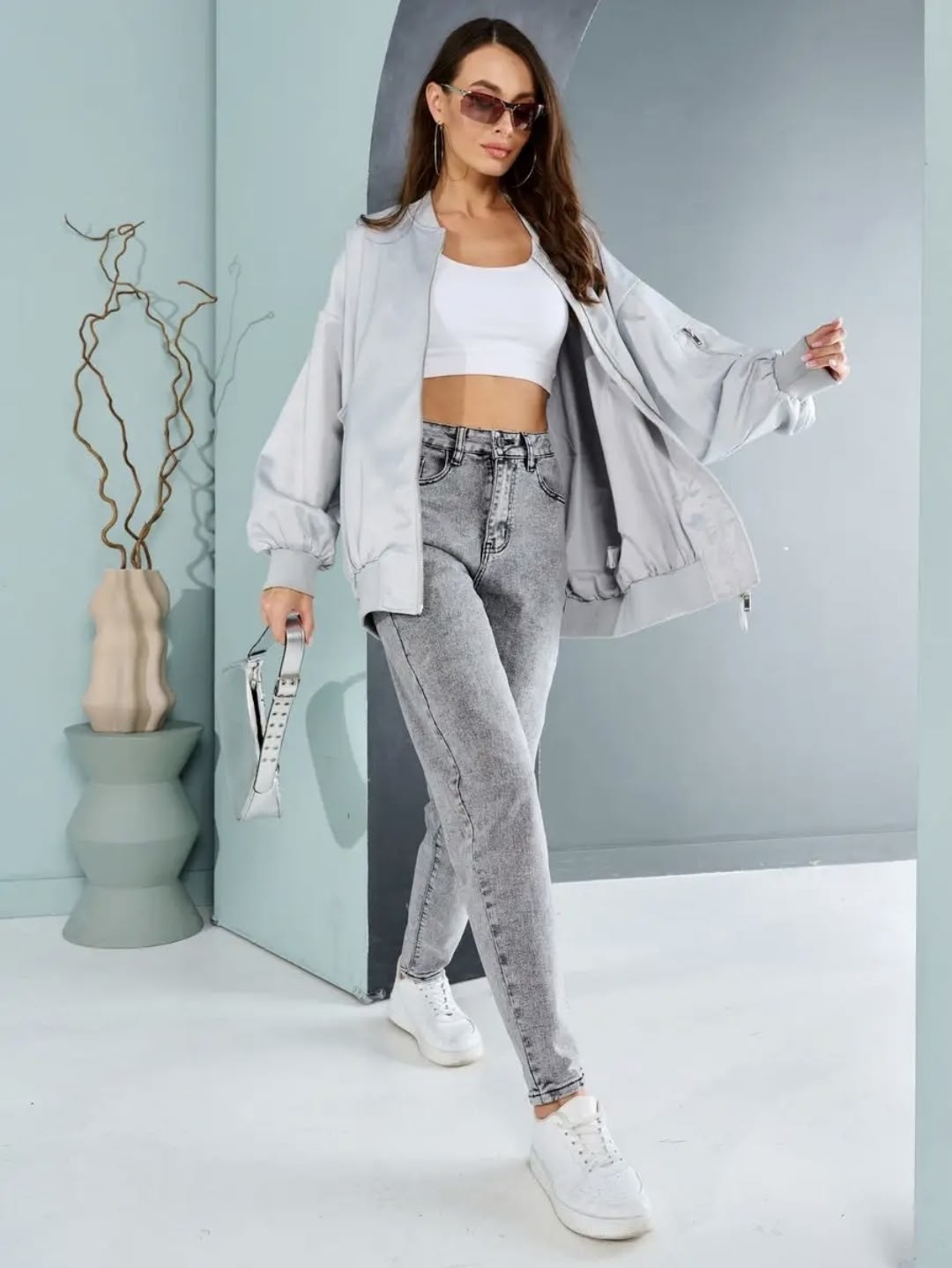 джинсы женские серые,джинсы бананы высокая посадка серые мом,джинсы бананы высокая посадка серые мом feimailis,джинсы женские,джинсы мом