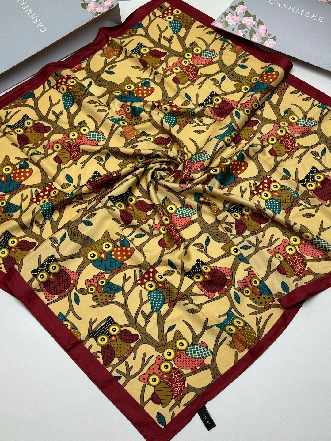 платки шелковые,платок с совами,платки женские,платка,платки шарф