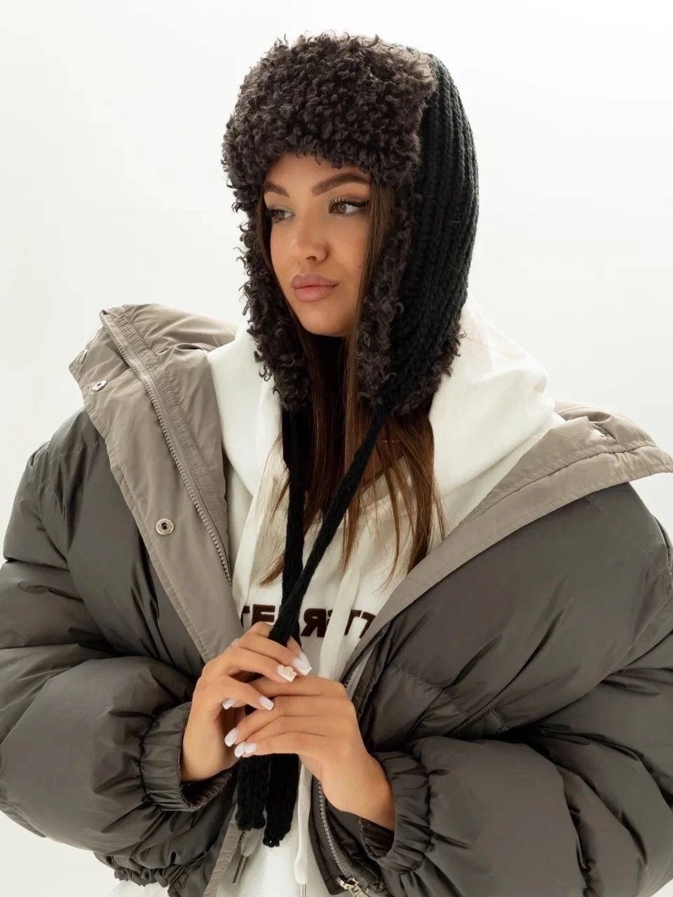 шапка ушанка вязаная зимняя женская ангора,вязаная шапка,вязаная шапка-ушанка,шапка-ушанка,ушанка вязаная