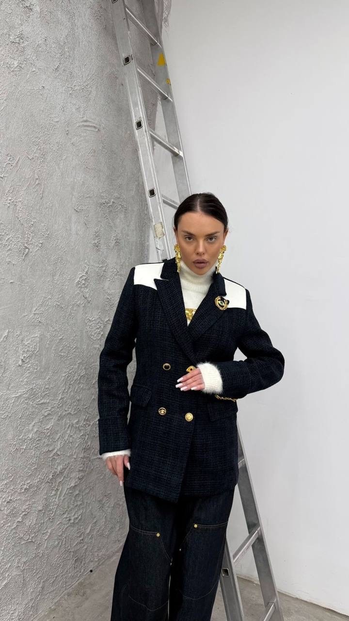 костюм женский,элегантные кардиганы,жакет,пиджак твидовый укороченный оверсайз нарядный lubvi.brand,костюм