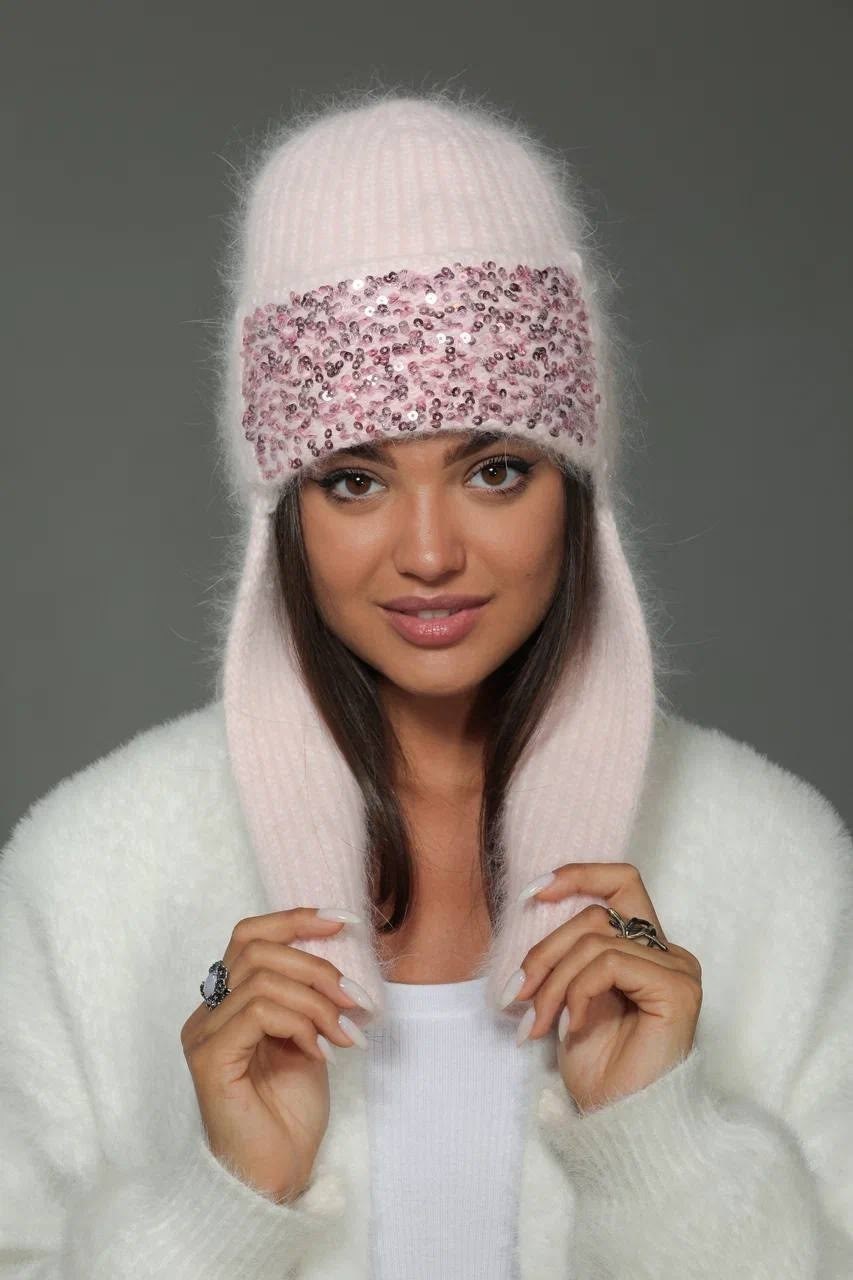шапка ушанка из ангоры,шапка ушанка с утеплителем из ангоры glamour boutique,шапка ушанка женская ангора,женская шапка,шапка ушанка