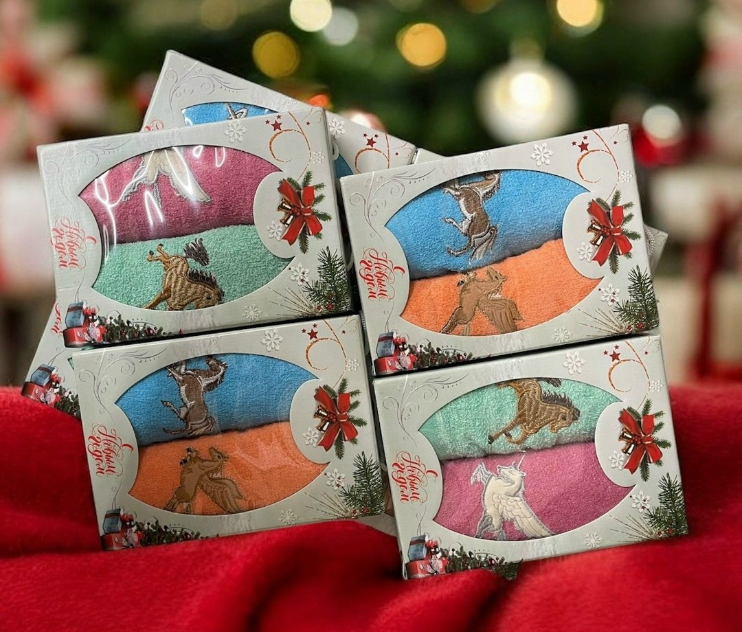 новогодний набор полотенец,подарочные наборы полотенец,набор полотенец,набор новогодних полотенчиков символ года со змеёй комплект вафельных полотенец 3 штуки,набор полотенец (2в1)в подарочной упаковк