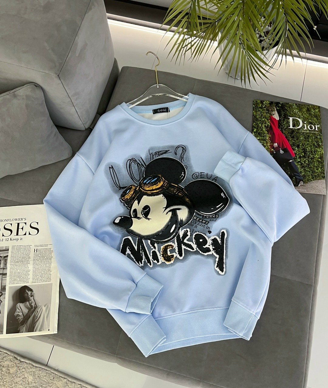 розовый свитшот,женский свитшот,модная толстовка,cвитшот для девочки,розовый свитшот с микки маусом