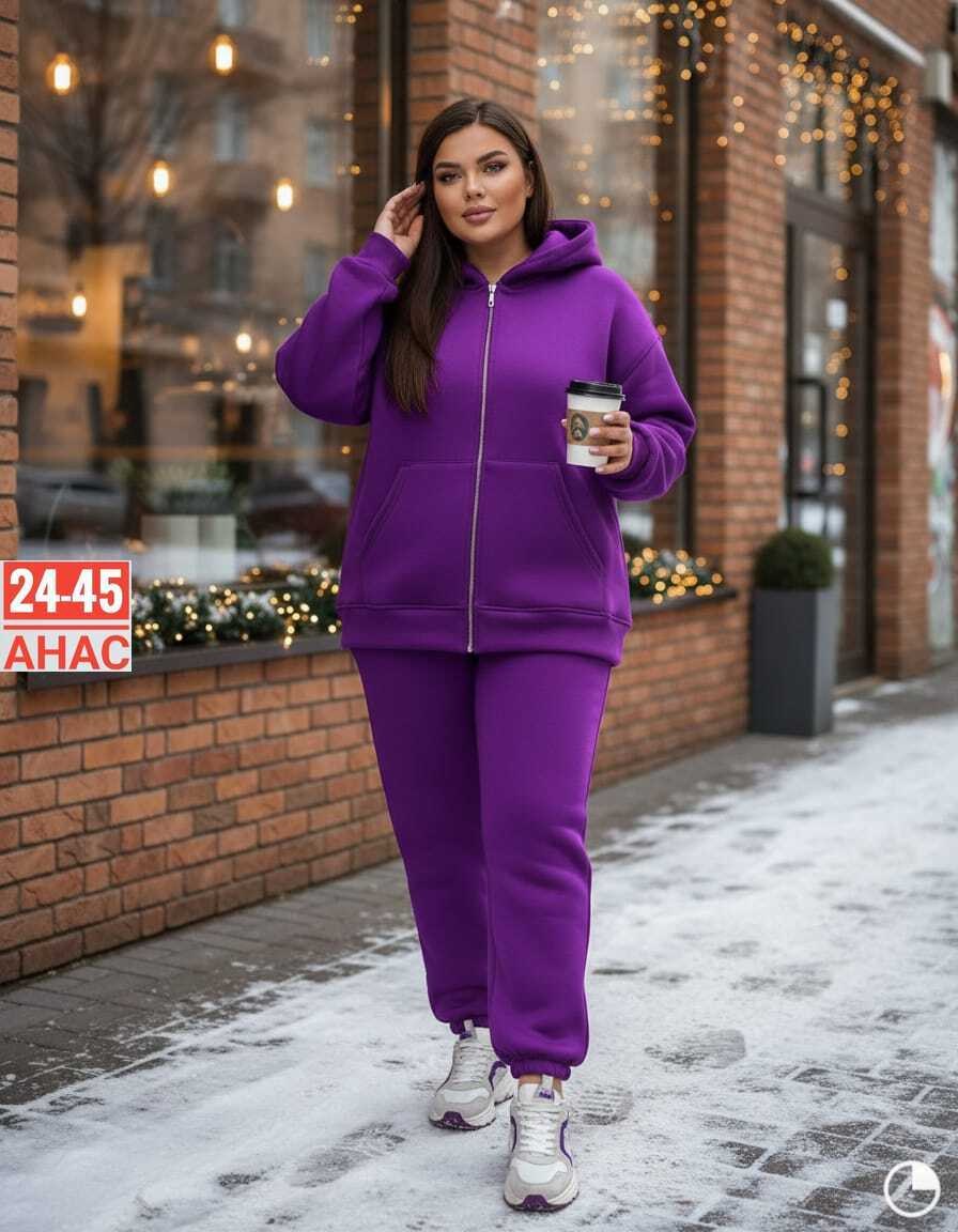 женский спортивный костюм больших размеров,костюм на флисе,костюм фиолетовый,женский костюм,женский костюм на флисе