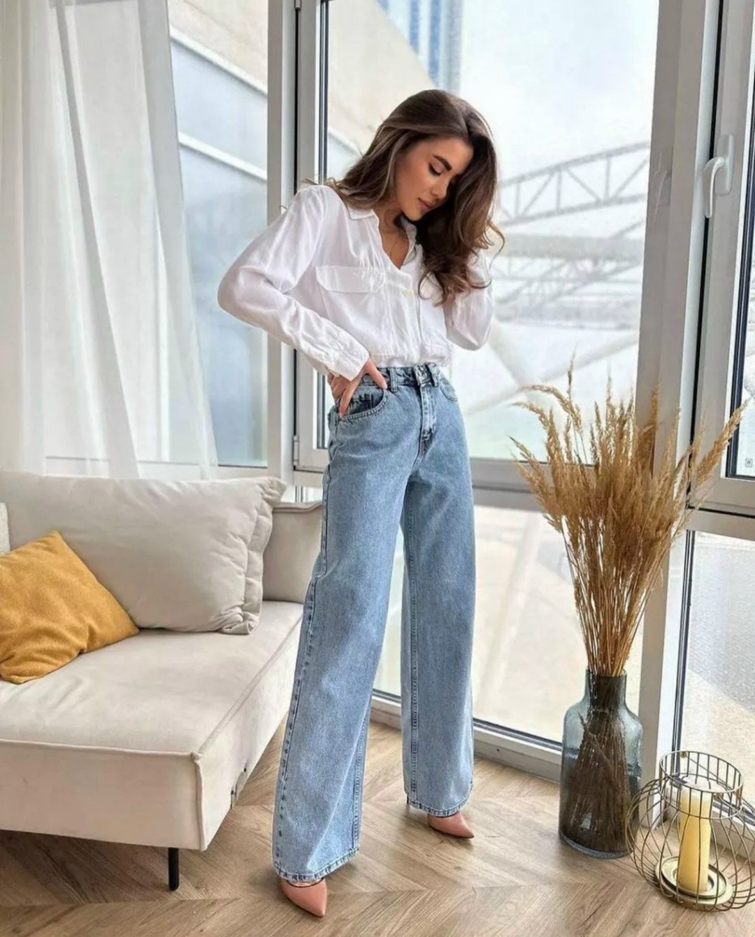 джинсы палаццо клеш,джинсы палаццо,джинсы палаццо с высокой посадкой,женские джинсы клеш,женские джинсы