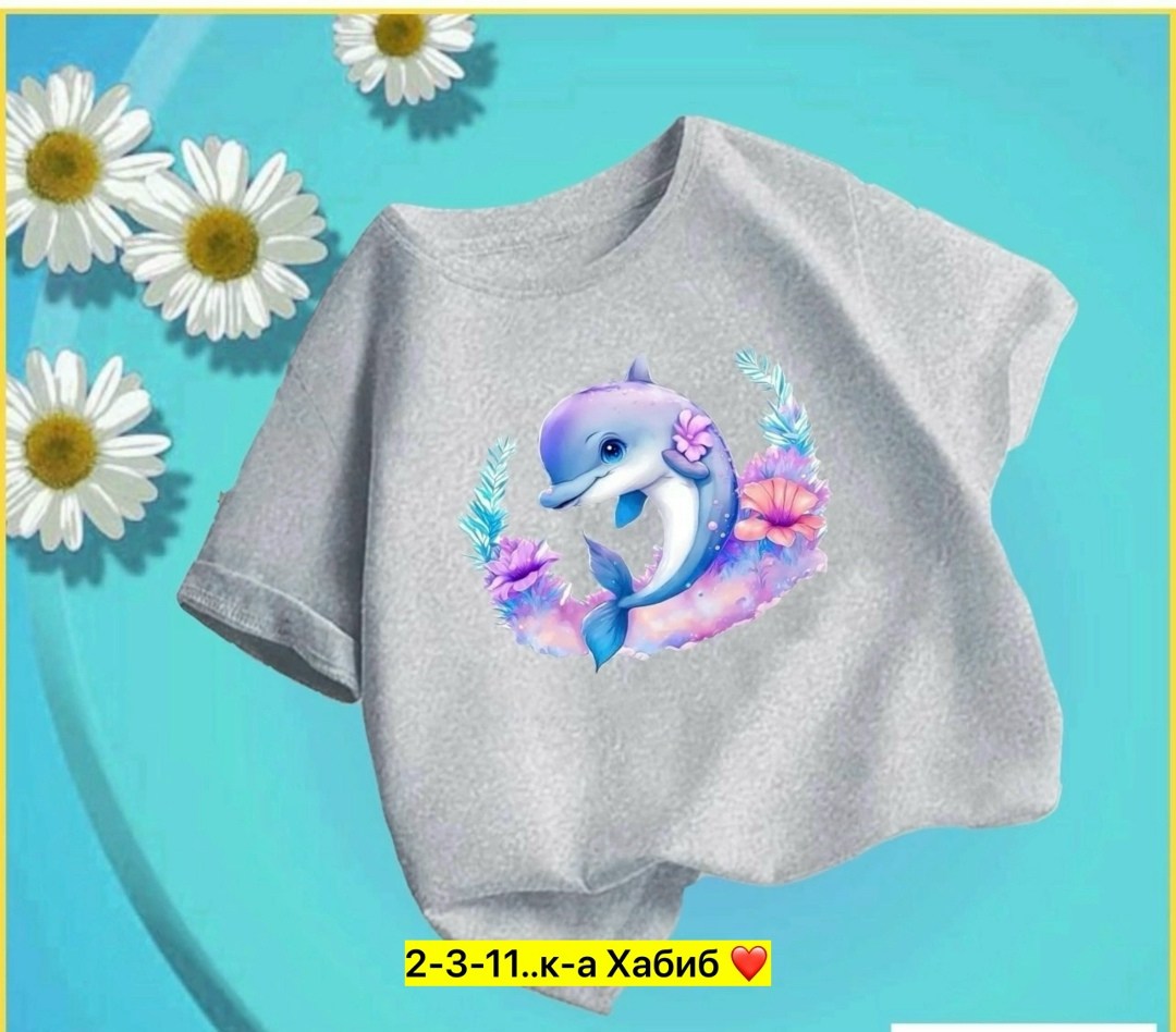 футболка дельфин,детская футболка дельфин,футболка для девочек,детская футболка,летние футболки
