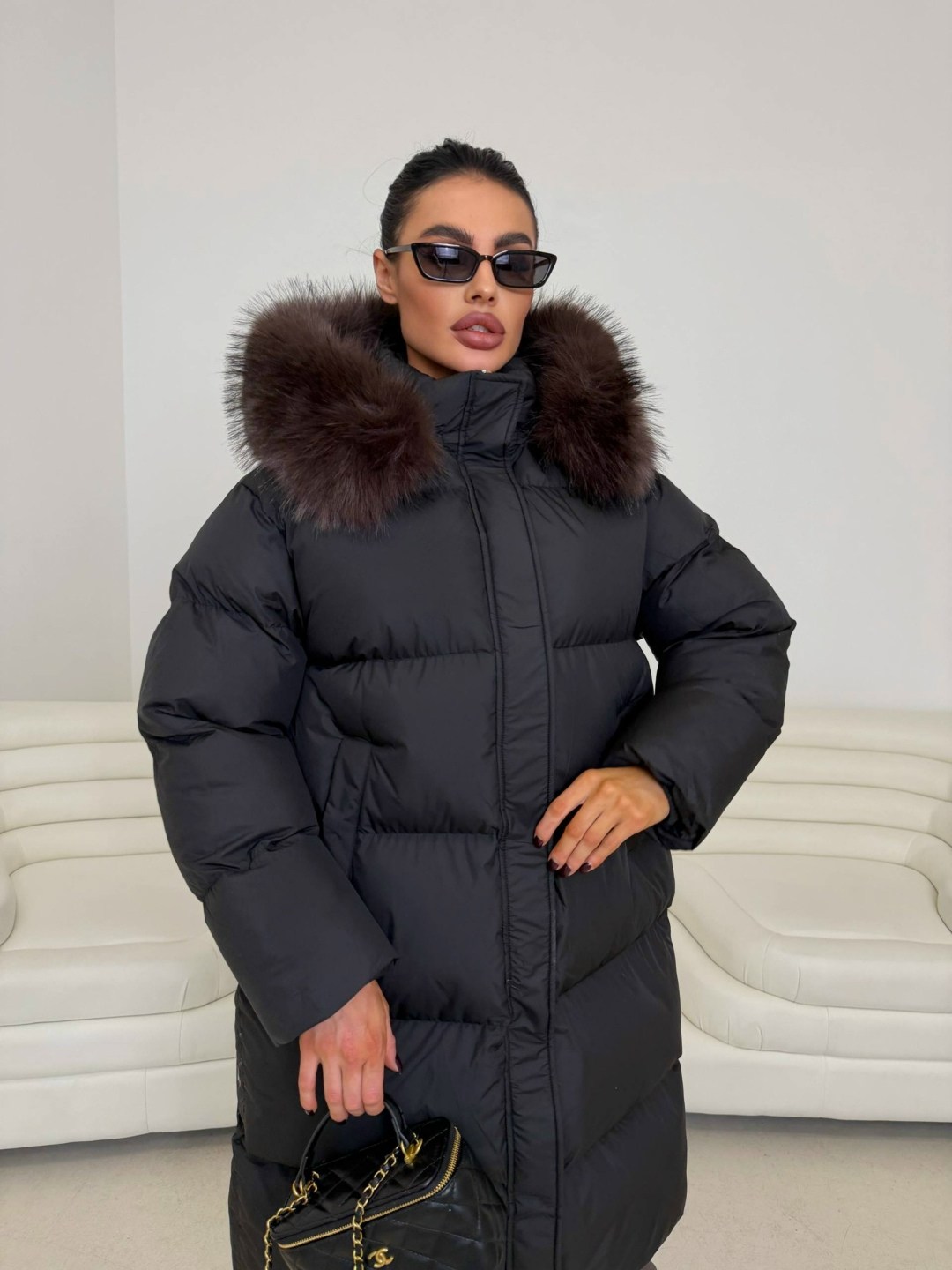 женский пуховик,пуховик,пуховики с мехом,чёрное пуховое пальто с мехом,пальто пуховик