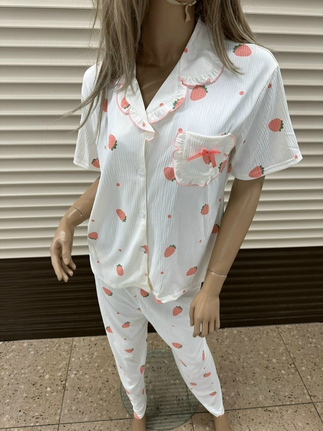 пижама женская,пижамы женски,пижама со штанами и рубашкой в сердечко,пижама,пижама белая