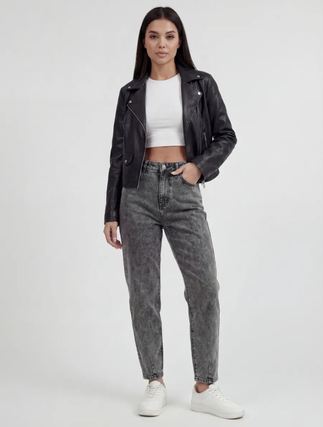 косуха куртка,косуха серая,женские джинсы,куртка кожаная,стильная куртка косуха