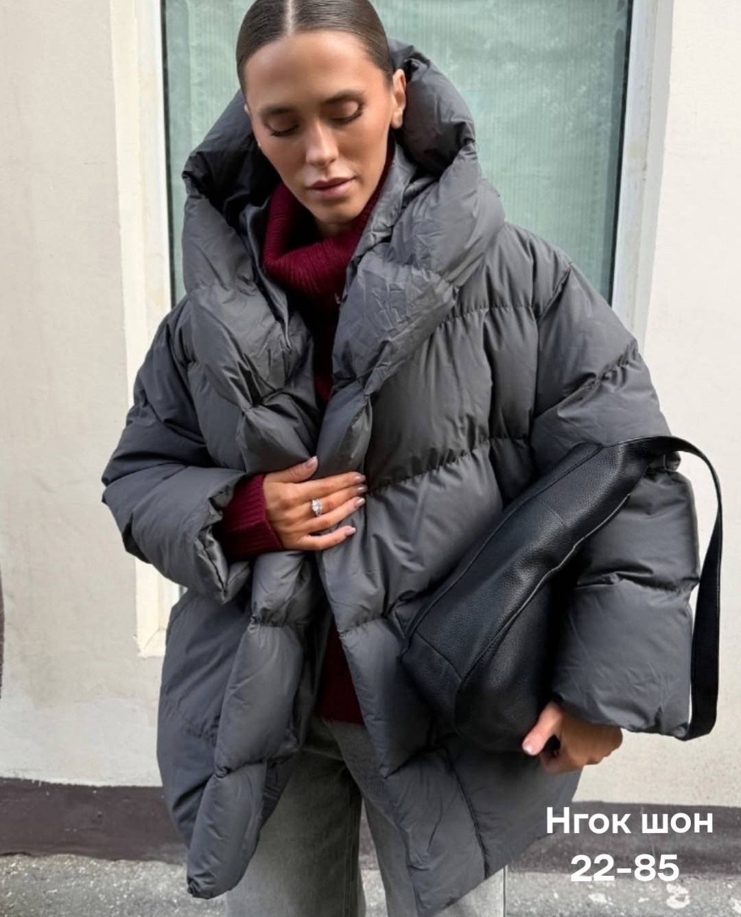объемный пуховик,зимняя стёганная куртка с капюшоном графитового цвета,пуховик,оверсайз пуховик,пуховик оверсайз куртка зимняя y2k