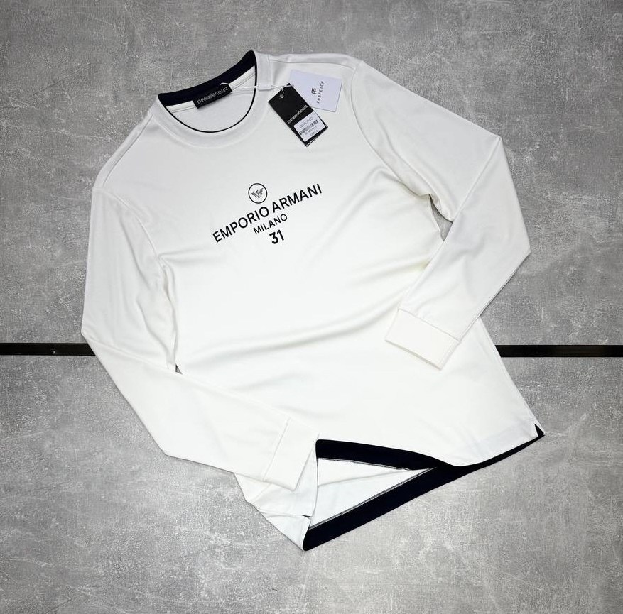 мужская кофта,лонгслив emporio armani синий,мужские свитшоты,лонгслив,комплект свитшот