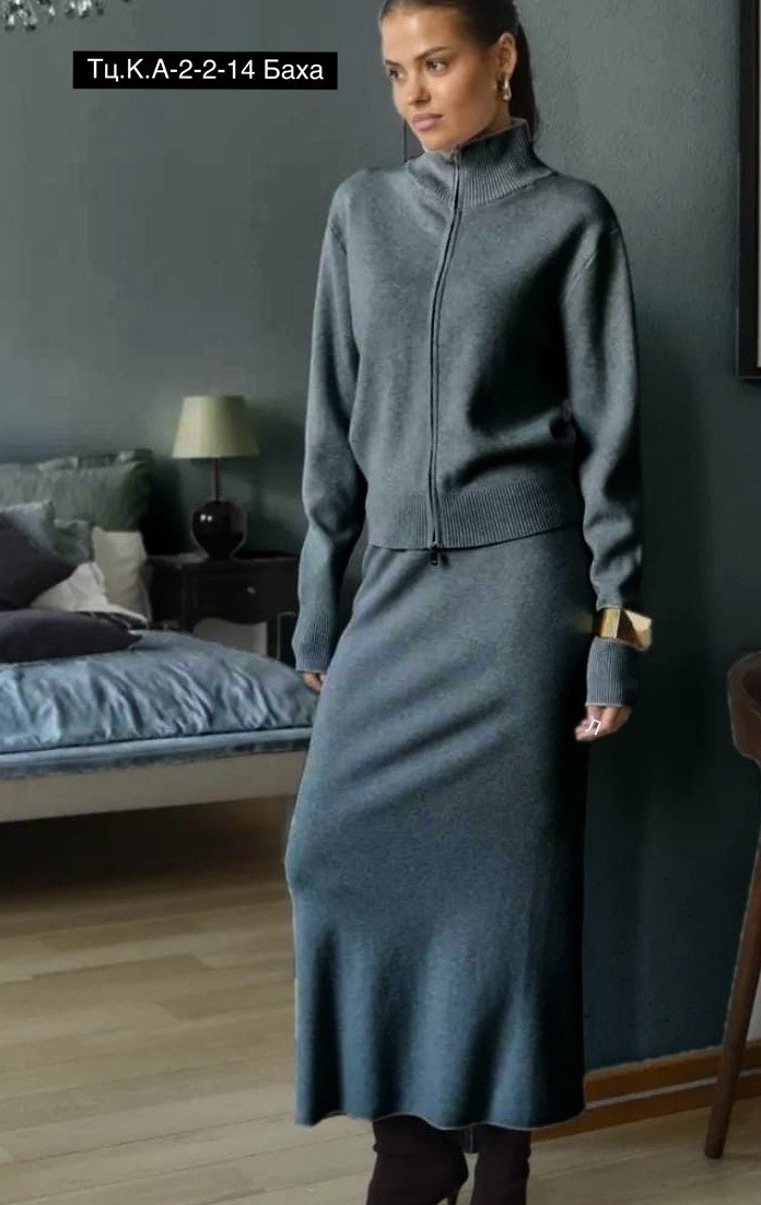 трикотажные костюмы,костюм с юбкой,костюм вязанный с юбкой,женский костюм,джемпер женский