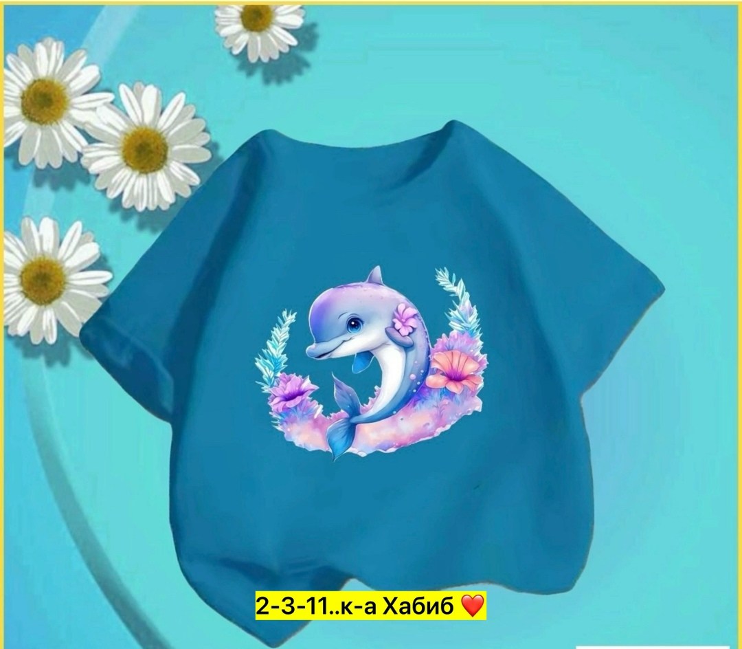 футболка дельфин,детская футболка дельфин,футболка для девочек,детская футболка,летние футболки