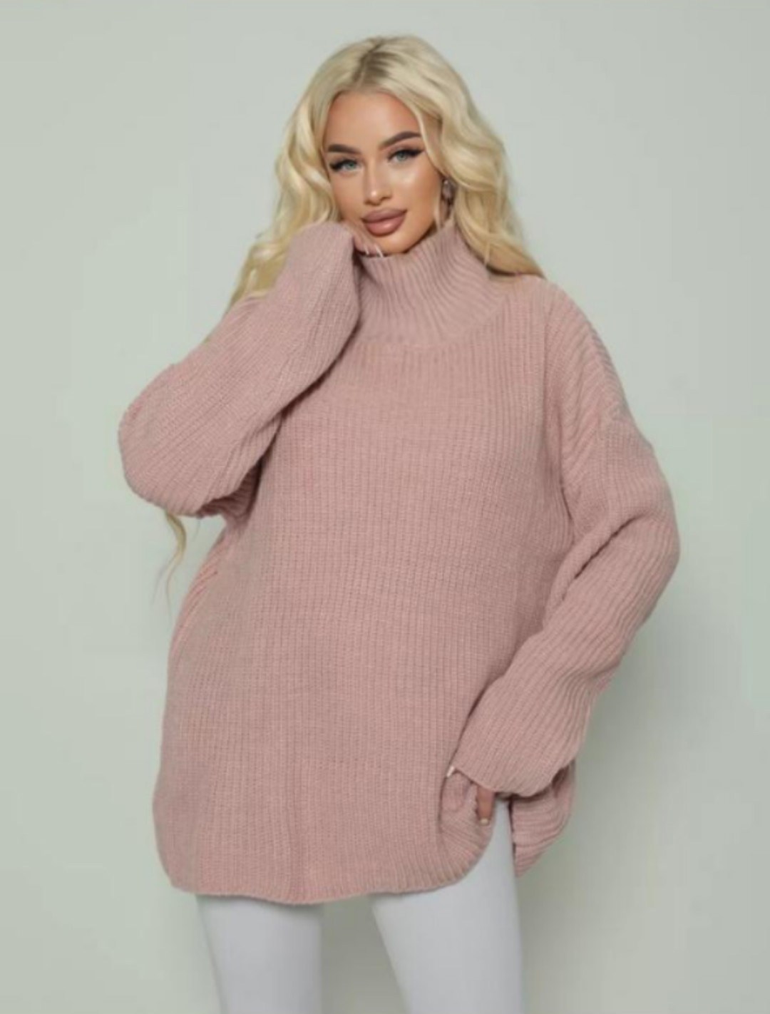 женский свитер оверсайз с высоким горлом happyfox,свитер оверсайз oversize вязаный с горлом удлиненный zhukova care 46802187,свитер оверсайз oversize вязаный с горлом удлиненный zhukova care,теплый бе