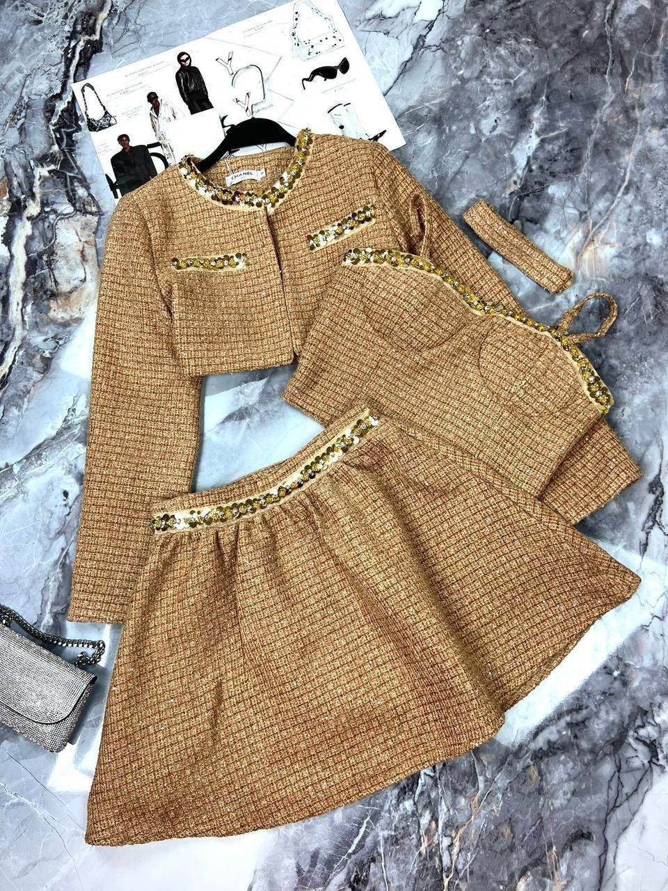 твидовый костюм,твидовый костюм с юбкой шанель o.balashova,твидовый костюм с юбкой,костюм классический,костюм твидовый пиджак и юбка verh 261156871