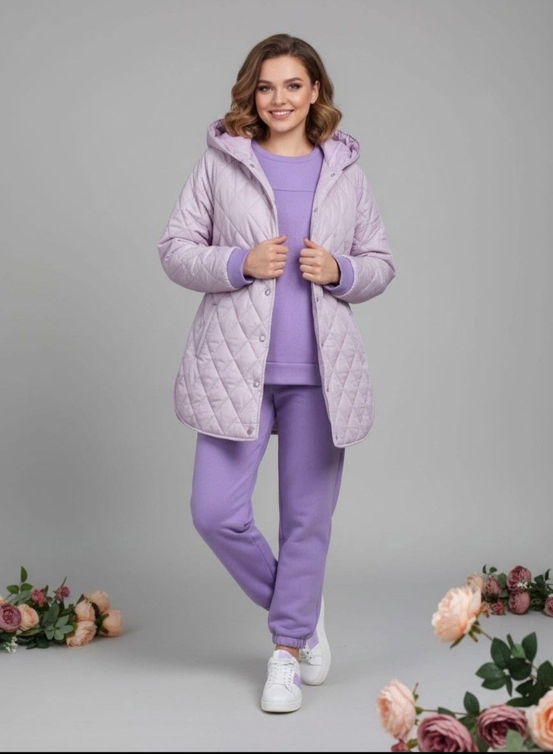 демисезонная куртка,куртка демисезонная женская,костюм на флисе,костюм женский,куртка сиреневая