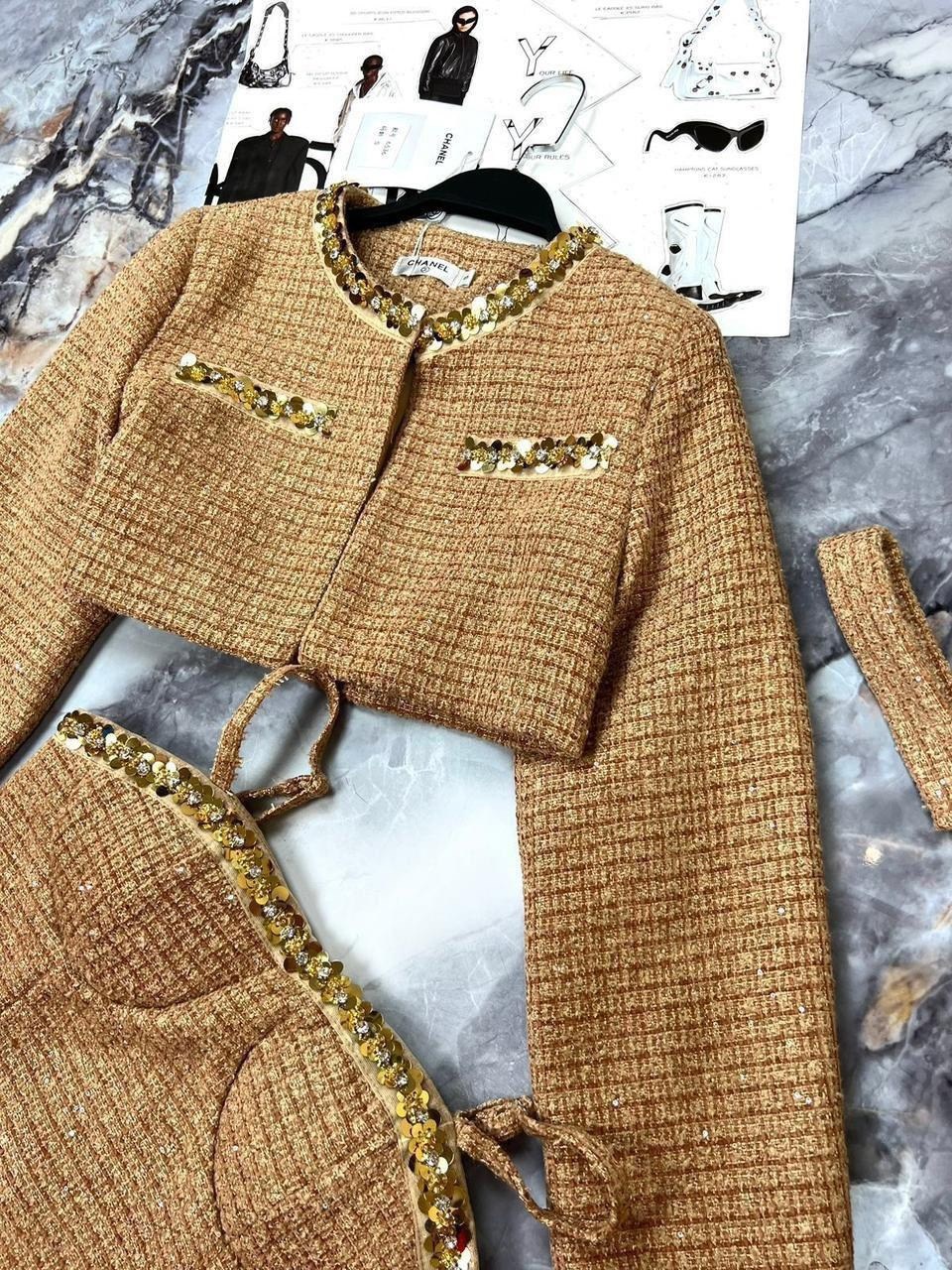 твидовый костюм,твидовый костюм с юбкой шанель o.balashova,твидовый костюм с юбкой,костюм классический,костюм твидовый пиджак и юбка verh 261156871