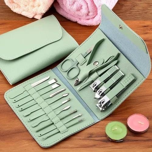маникюрный набор 16 предметов,маникюрные наборы,набор инструментов для маникюра маникюрный набор,набор инструментов для маникюра,маникюрный набор зеленый