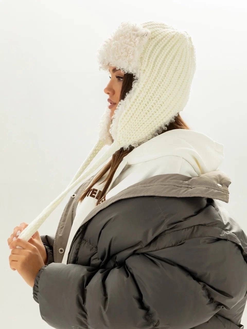 шапка ушанка вязаная зимняя женская ангора,вязаная шапка,вязаная шапка-ушанка,шапка-ушанка,ушанка вязаная