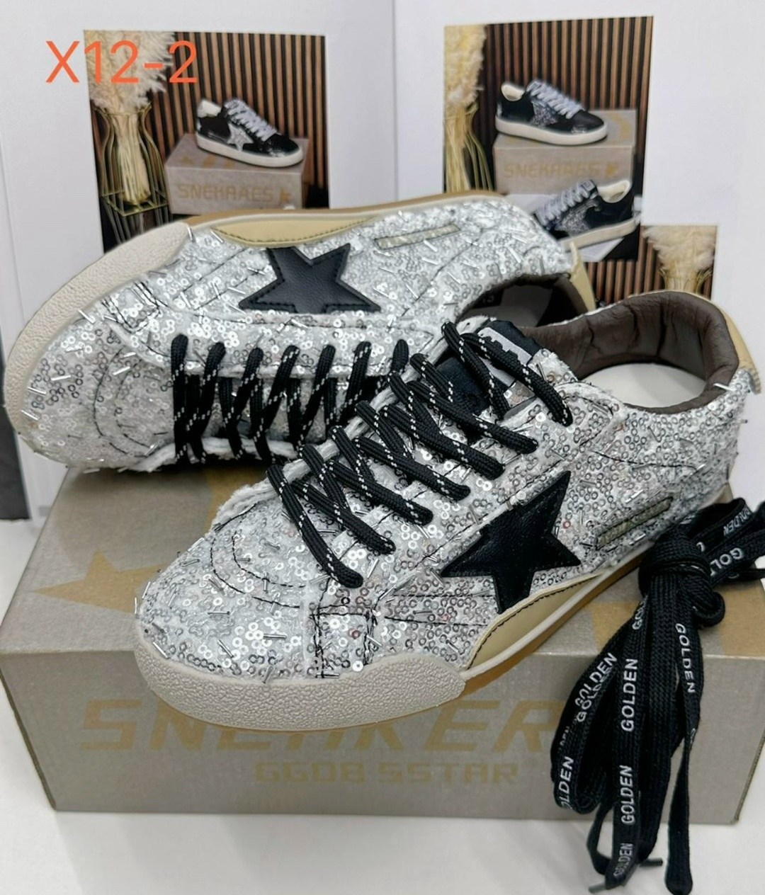 ,кеды golden goose,кеды super-star с блестками golden goose черный,кроссовки golden goose,кеды super-star golden goose черный