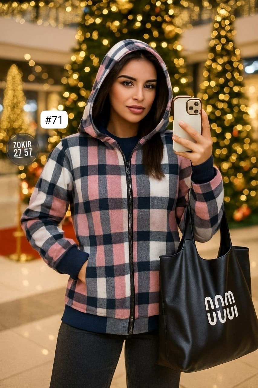 женская кофта,кардиган,кофта кардиган,женская куртка,рубашка клетку с капюшоном