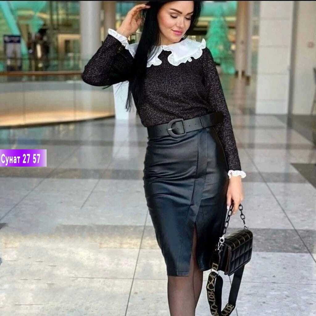 юбка эко кожа,юбка из экокожи,юбка женская кожаная,кожаная юбка,кожаный костюм с юбкой