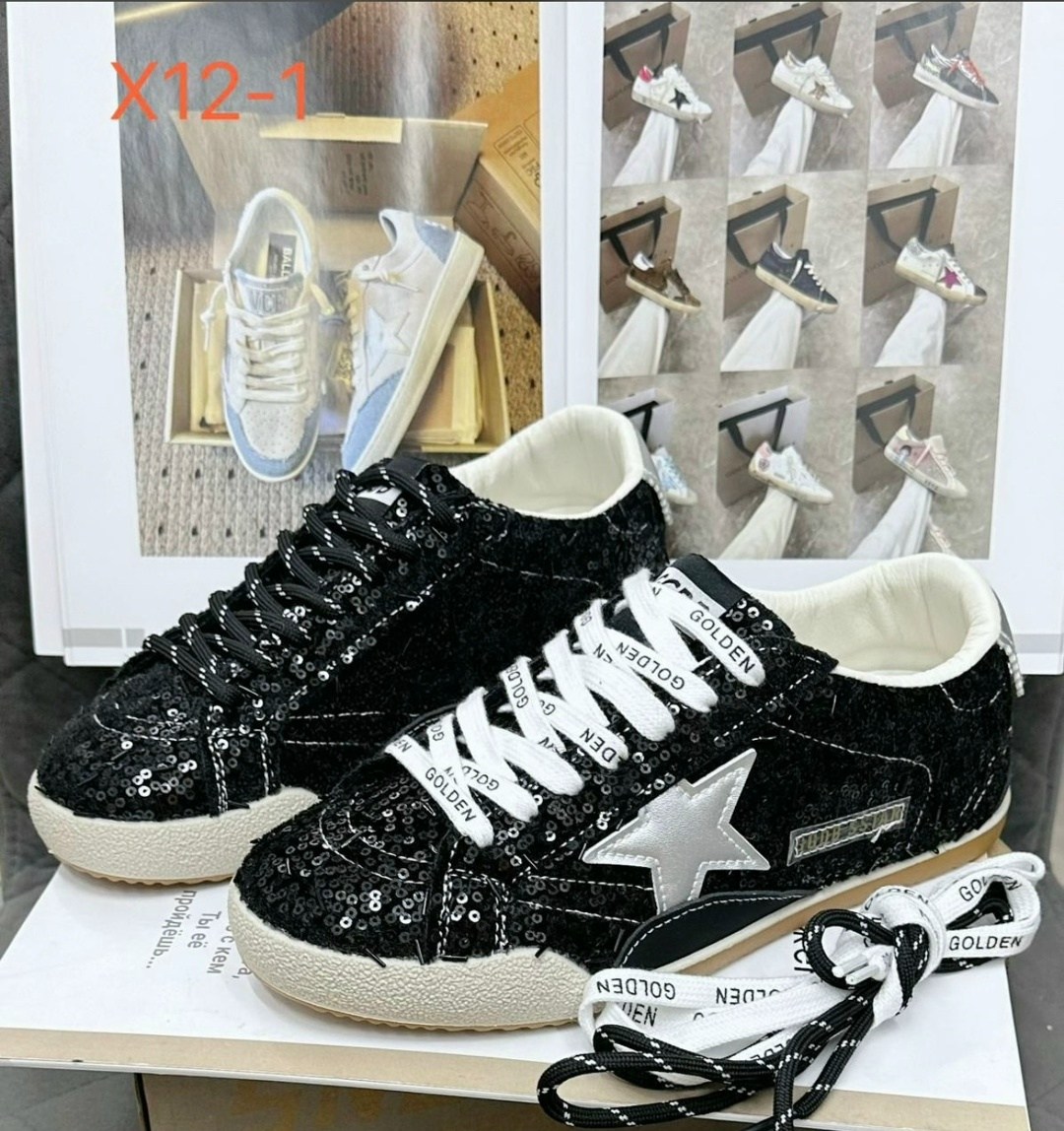 ,кроссовки golden goose,кеды golden goose,кеды super-star с блестками golden goose черный,golden goose gray glitter superstar sneakers