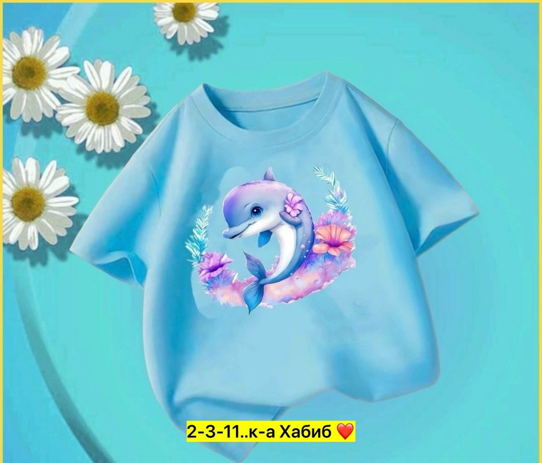 футболка дельфин,детская футболка дельфин,футболка для девочек,детская футболка,летние футболки