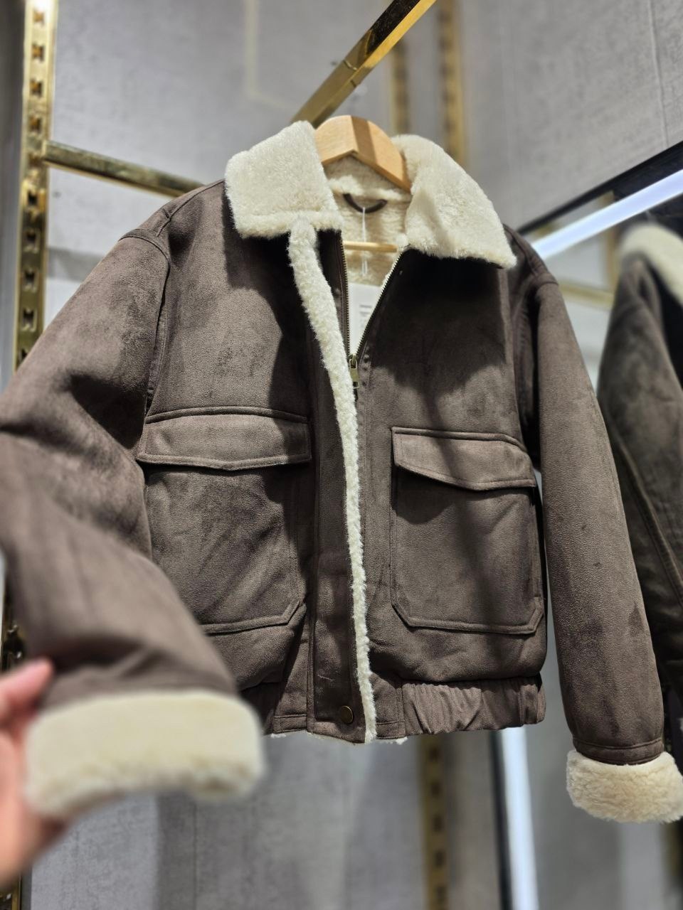 теплая куртка,куртка из овчины,меховая куртка,женская зимняя куртка из овчины,замшевая куртка