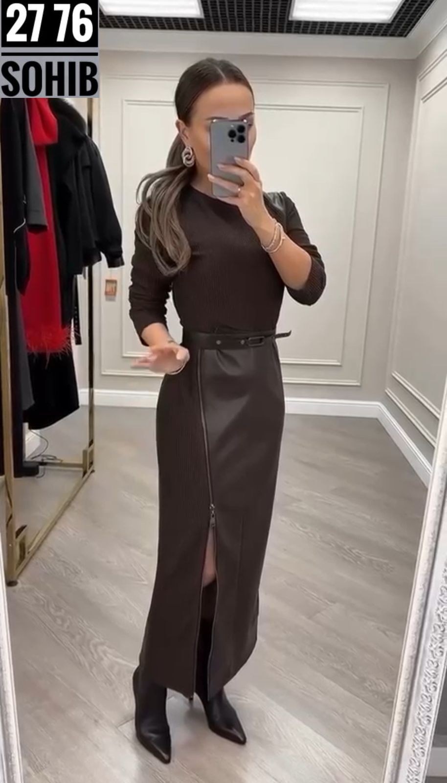 длинная кожаная юбка,платье женская,трикотажное платье,платье длинное,юбка из экокожи