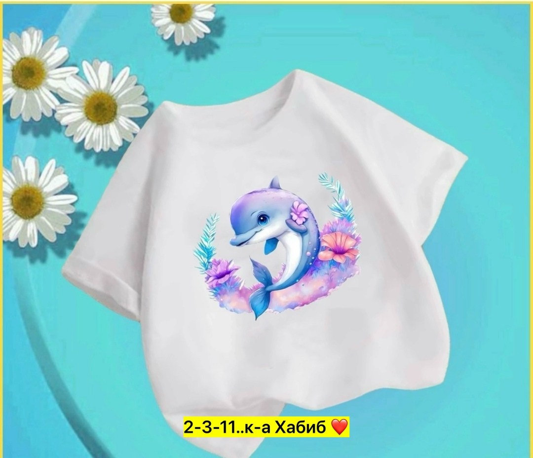футболка дельфин,детская футболка дельфин,футболка для девочек,детская футболка,летние футболки