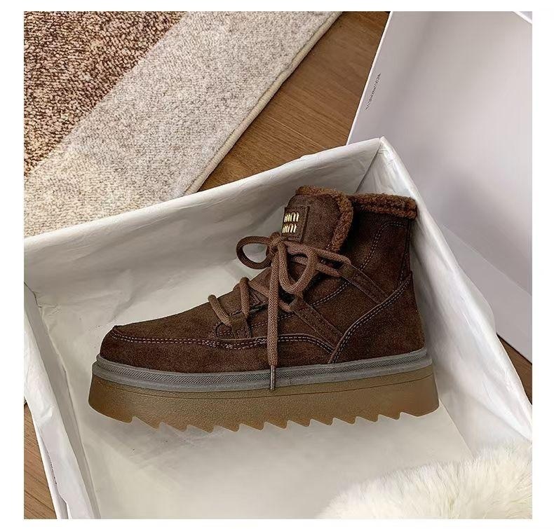 женские зимние ботинки из коровьей замши на платформе,зимняя женская  из коровьей замши,модные повседневные зимние ботинки 2025,зимняя женская ,новые утепленные и теплые женские зимние ботин