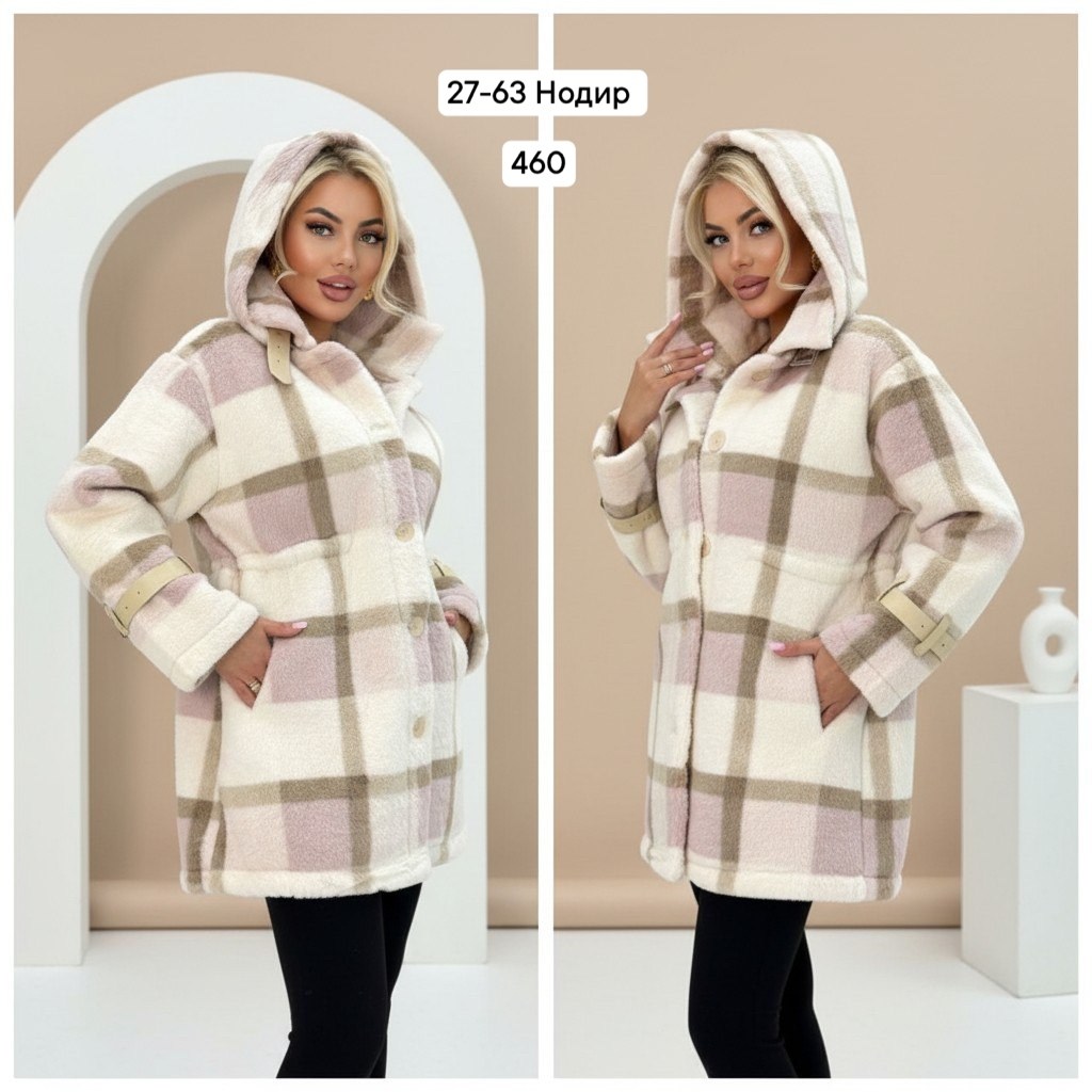 пальто в клетку,женская куртка, куртки женские,куртки ,плюшевое пальто