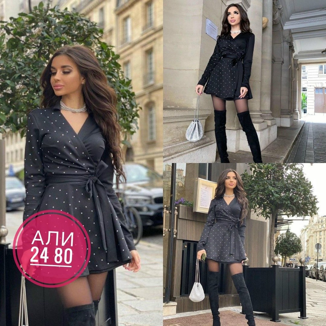 женское платье в горошек,платье,платье женское,платье с запахом,платья