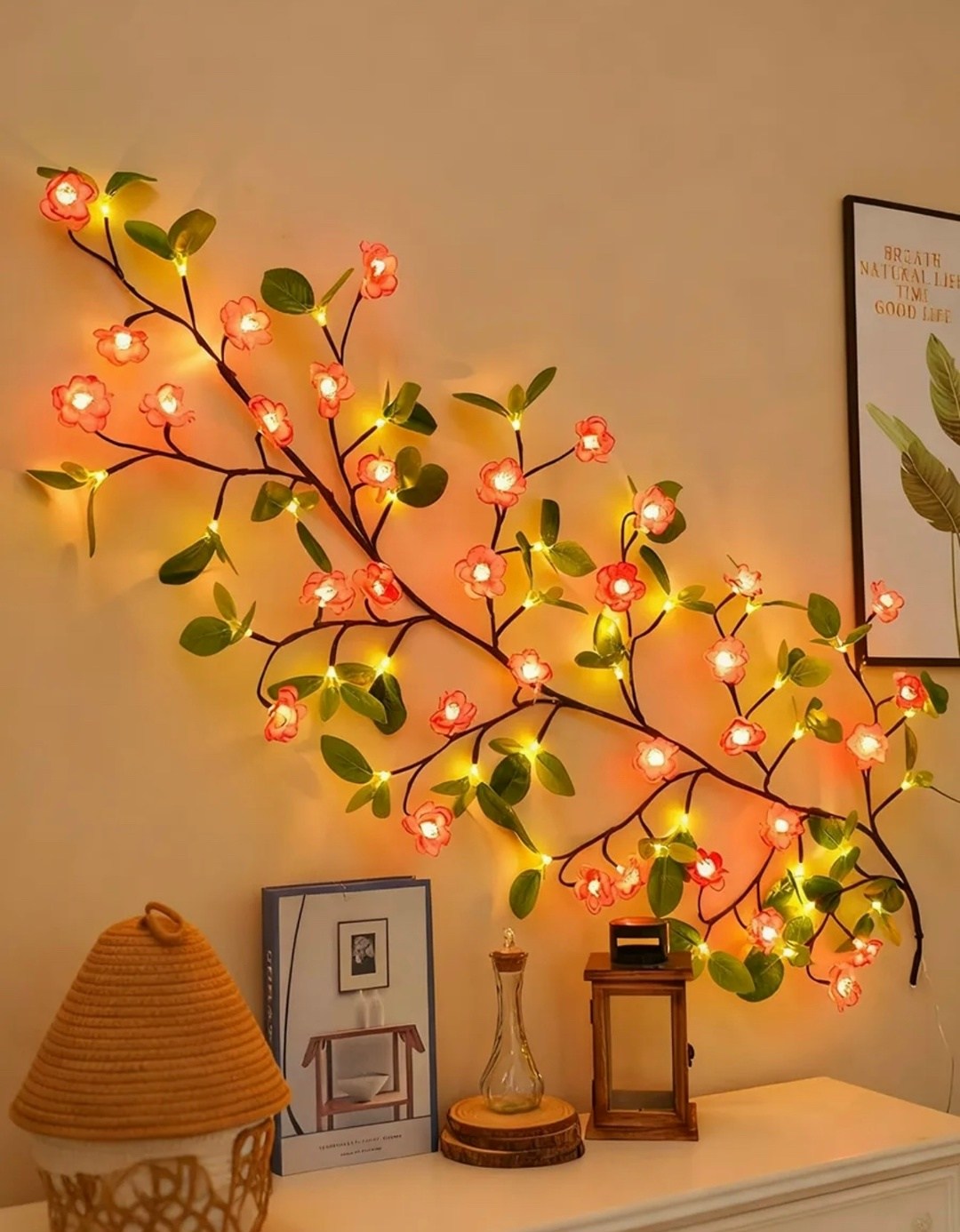 светодиодная гирлянда,гирлянда сакура цветочная интерьерная на стену zoucon,гирлянда сакура цветочная интерьерная на стену,гирлянд,декор стен
