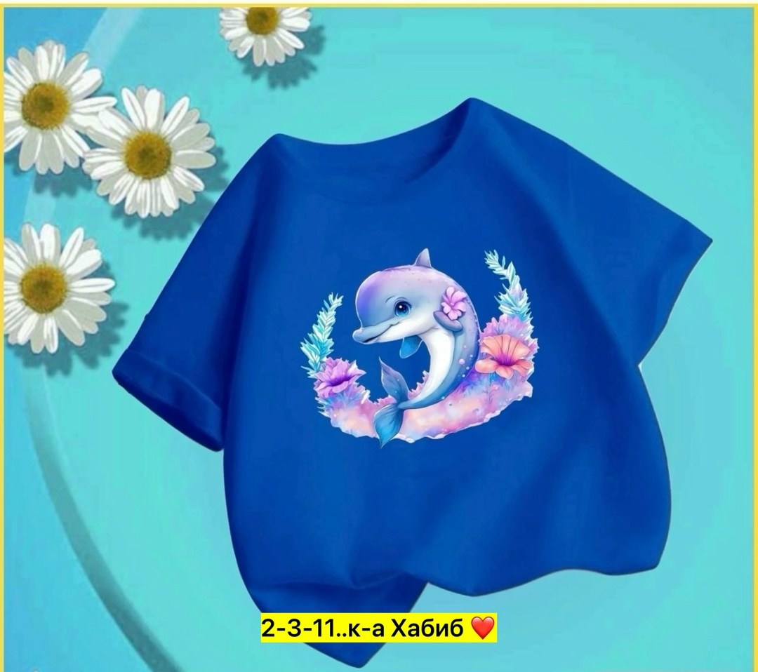 футболка дельфин,детская футболка дельфин,футболка для девочек,детская футболка,летние футболки