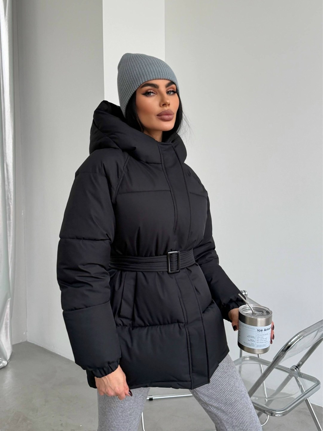 зимняя женская куртка,куртка пуховик,куртка оверсайз зимний с поясом d&a style,женский пуховик,куртка женская демисезонная