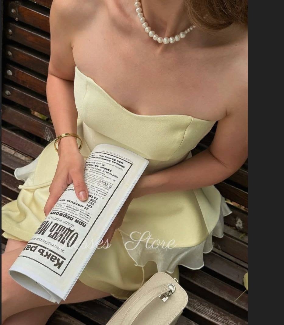 платье стильное,платье,атласное мини платье,платья мини,желтое платье