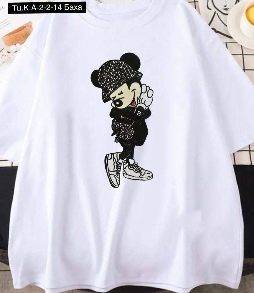 футболка женская,футболки женские модные,футболка с микимаусом женская,женские футболки с принтом,женская футболка белая