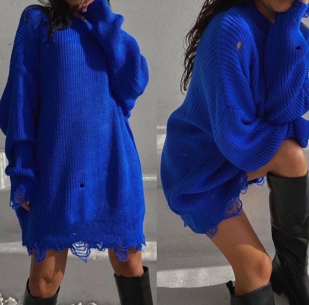 свитер рваный оверсайз,свитер с дырками,рваный свитер женский,свитер вязаный удлиненный,свитера туники