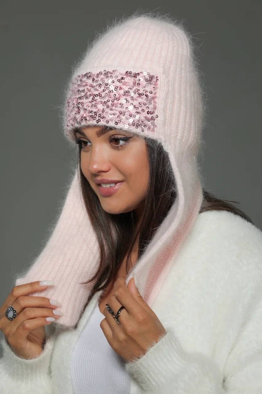 шапка ушанка из ангоры,шапка ушанка с утеплителем из ангоры glamour boutique,шапка ушанка женская ангора,женская шапка,шапка ушанка