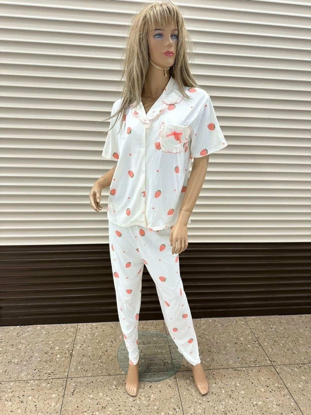 пижама женская,пижамы женски,пижама со штанами и рубашкой в сердечко,пижама,пижама белая