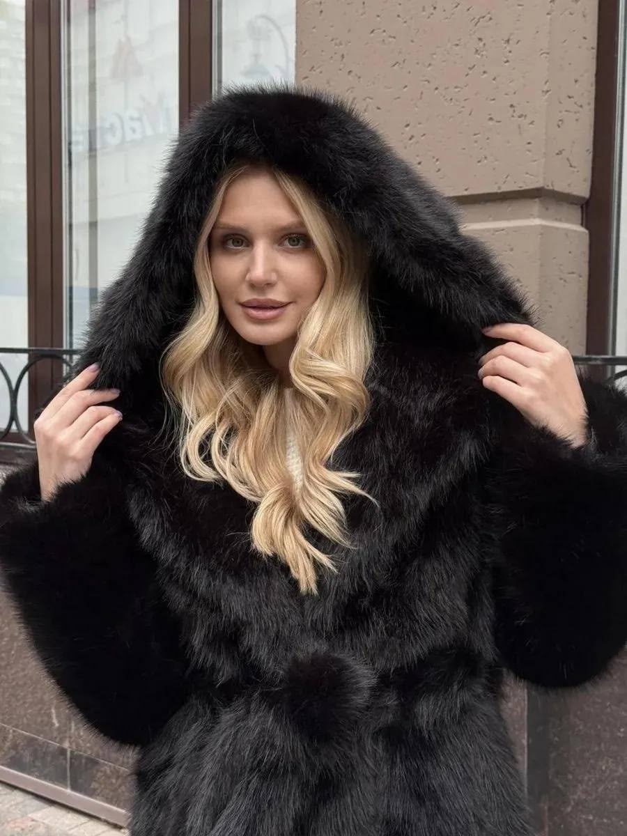 шуба искусственная,шуба,женская шуба,шуба искусственная экошуба зимняя fashion lis цвет черный,шуба искусственная короткая экошуба цвет черный